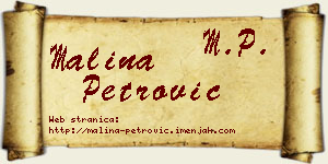 Malina Petrović vizit kartica